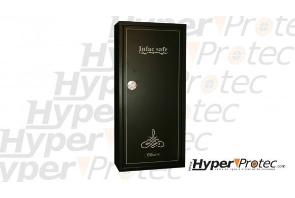 Coffre fort INFAC classic 14 armes, 11 avec lunette + 3 armes dans la porte