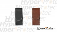 Etui cuir pour couteau de 13 cm fermeture a scratch noir ou marron au choix