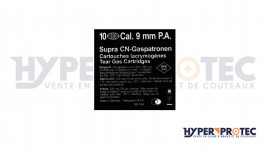 boite de 10 cartouches à blanc au gaz lacrymogène CN SUPRA 