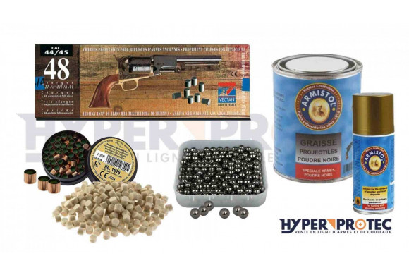 PACK rechargement Poudre Noire Calibre 44