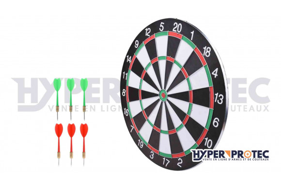 Cible et 6 flechettes pointes métal Hyper Access