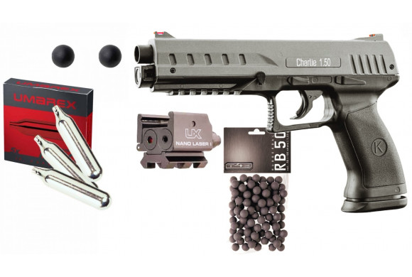 Pack Défense Pistolet Balle Caoutchouc LTL Charlie Cal.50