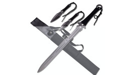 épée Fantasy Master sword defender avec 2 kunais noir