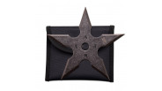 Etoile de jet shuriken à 5 branches finition stone washed avec étui