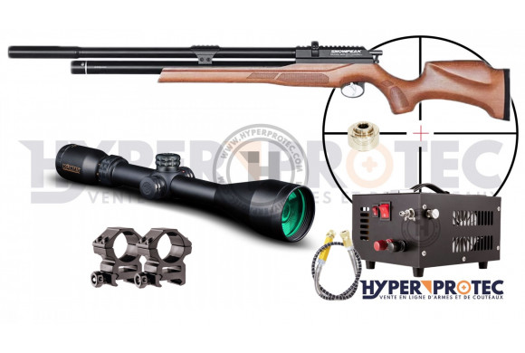 Pack Snowpeak M25W Wood PCP - carabine à plomb calibre 5.5 mm 19.9 J