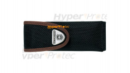 Etui en nylon noir et marron à scratch Victorinox - 10 cm
