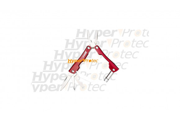 Pince rouge +lampe couteau tournevis scie porte-clef 8 outils
