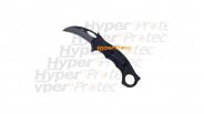 Couteau Kerambit noir à ouverture assistée - 17 cm